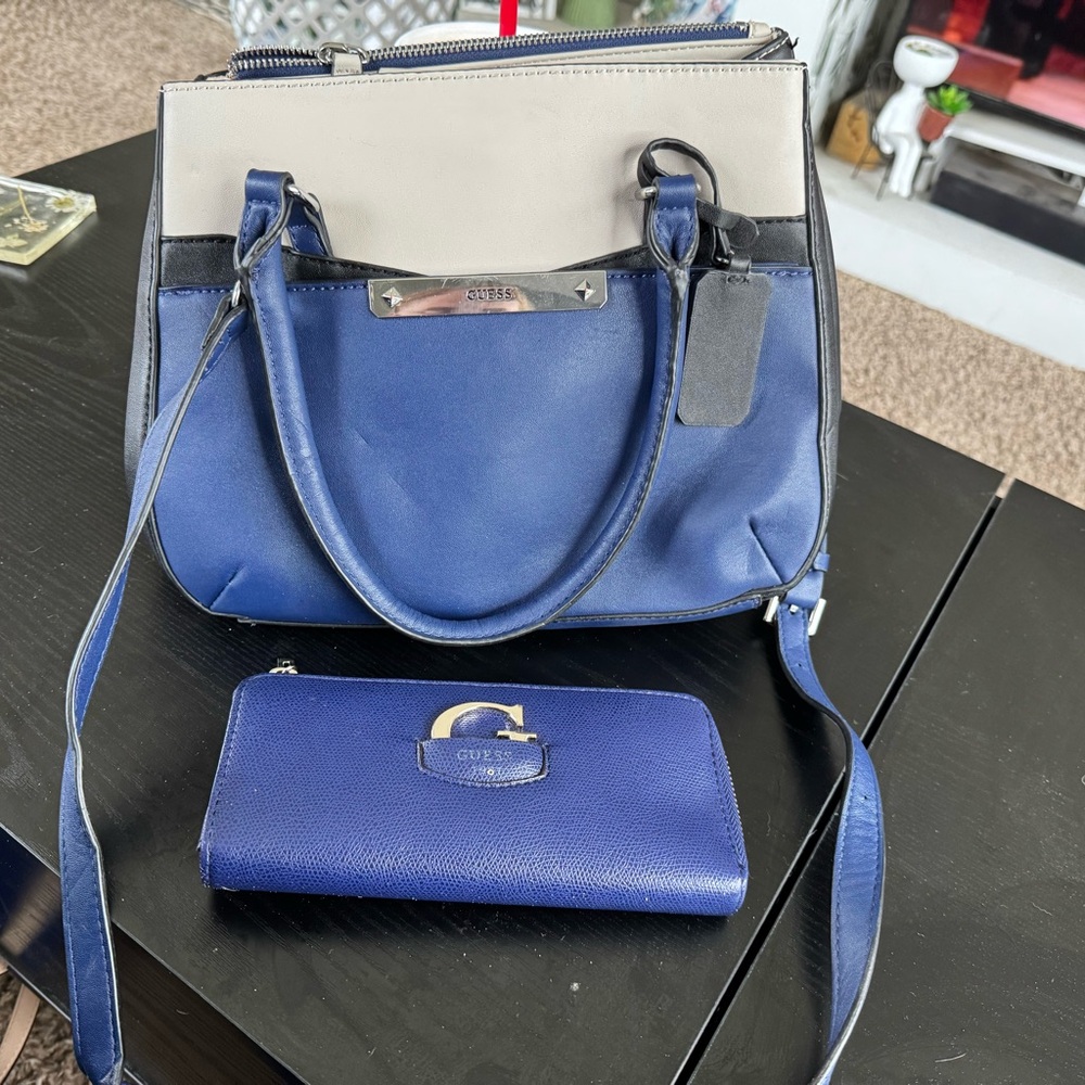 Guess Blue and Gray Women's Bag Set